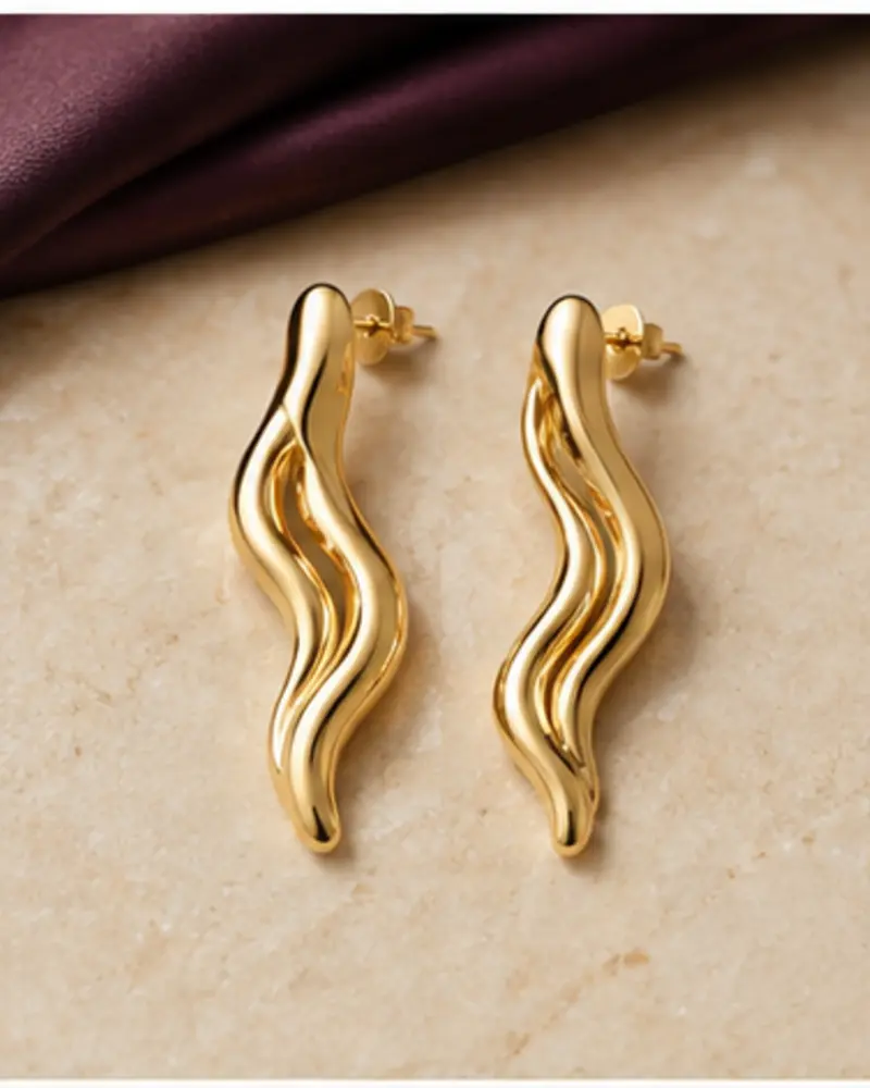 Sculpted Wave Earrings